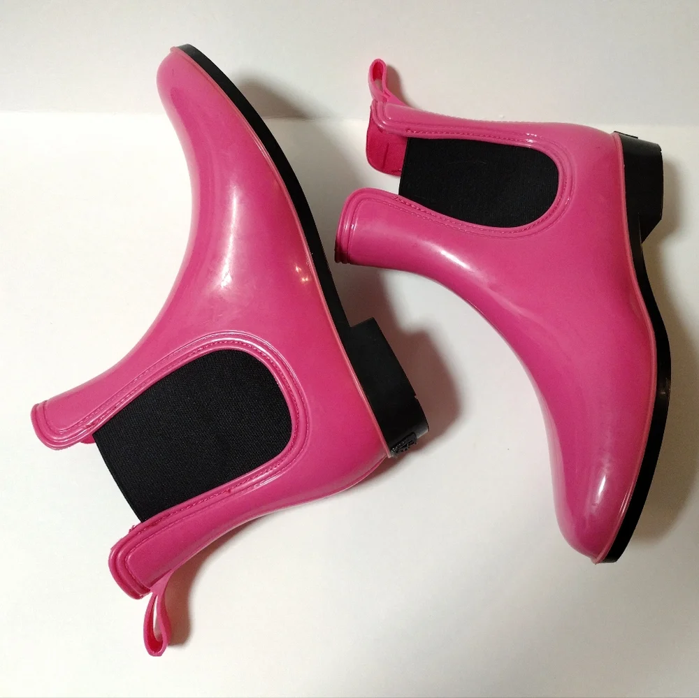 Seven 7 Women's Chelsea Dover Rain Ankle Pull On Waterproof Bootie Size 8 Pink
